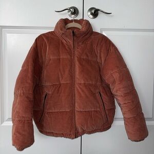 Mauve Corduroy Puffer Jacket